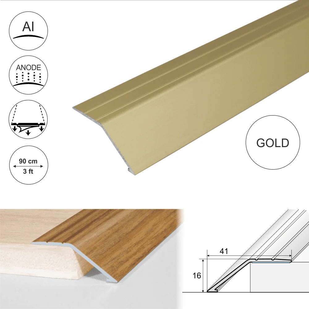41mm Anodised Aluminium Self-Adhesive Ramp Door Threshold Trim