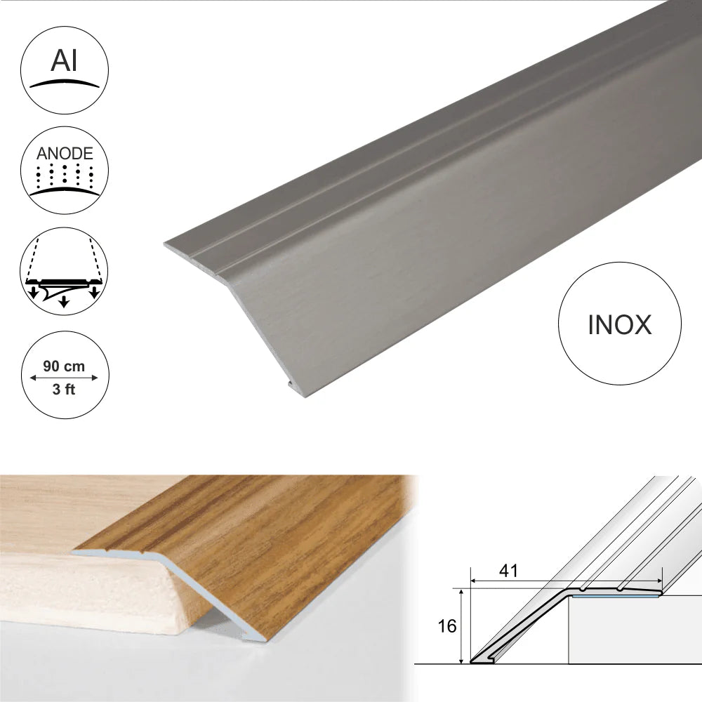 41mm Anodised Aluminium Self-Adhesive Ramp Door Threshold Trim