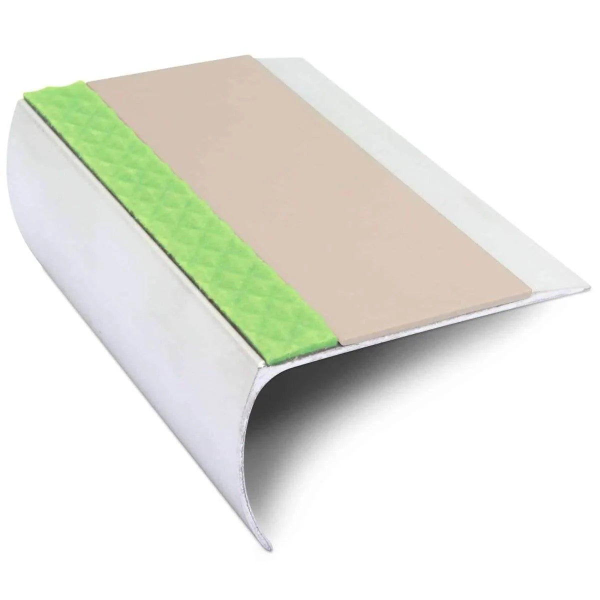 Aluminium Stair Nosing 69 × 40mm – Bullnose Profile with PVC Insert and Glow Strip